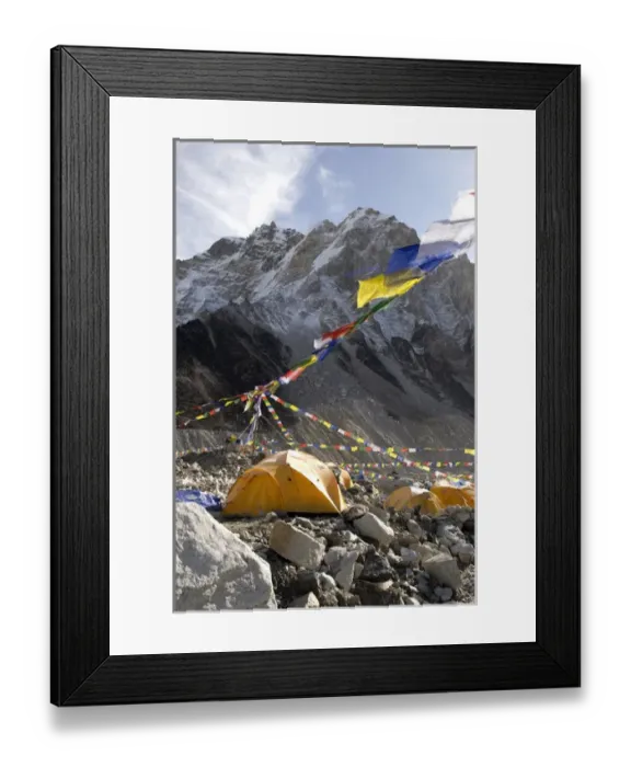 Framed Print : Nepal, Mount Everest. The tents of mountaineers are scattered along the Khumbu Glacier Framed Print : Nepal, Mount Everest. The tents of mountaineers are scattered along the Khumbu Glacier