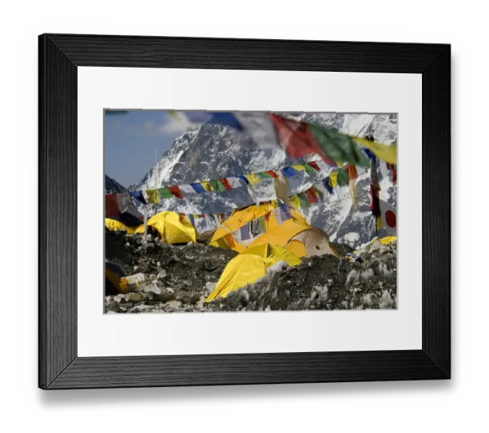 Framed Print : Nepal, Mount Everest. The tents of mountaineers are scattered along the Khumbu Glacier Framed Print : Nepal, Mount Everest. The tents of mountaineers are scattered along the Khumbu Glacier