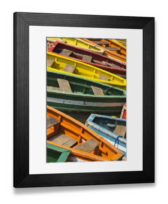 Framed Print : Colorful canoes, Manila, Philippines