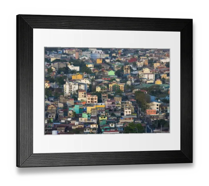 Framed Print : Aerial view of colorful houses, Manila, Philippines Framed Print : Aerial view of colorful houses, Manila, Philippines