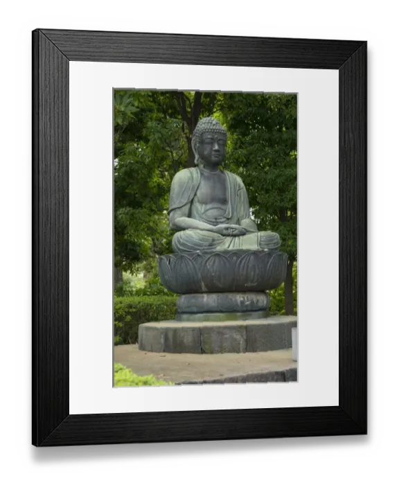Framed Print : Tokyo Japan quiet area with Buddha statue at Sensoji Temple at Tokyos oldest