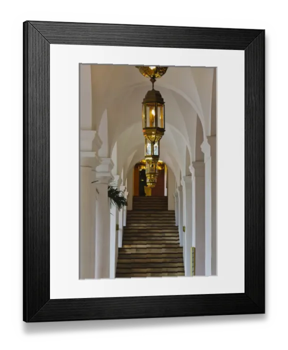 Framed Print : Spanish architectural details, long corridor, Manila, Philippines Framed Print : Spanish architectural details, long corridor, Manila, Philippines