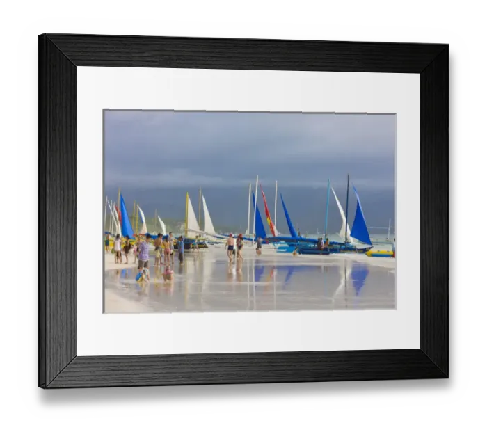 Framed Print : Sail boats on the beach, Boracay Island, Aklan Province, Philippines Framed Print : Sail boats on the beach, Boracay Island, Aklan Province, Philippines