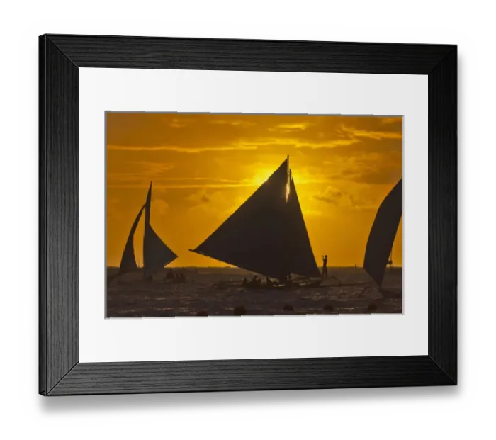 Framed Print : Sail boats in the ocean at sunset, Boracay Island, Aklan Province, Philippines Framed Print : Sail boats in the ocean at sunset, Boracay Island, Aklan Province, Philippines