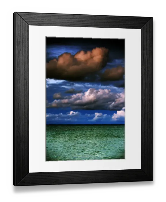 Framed Print : Mid-day puffy clouds over the Green ocean (the Sulu Sea) The Philippines