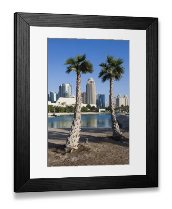 Framed Print : Qatar, Doha, West Bay hotels, dawn Framed Print : Qatar, Doha, West Bay hotels, dawn