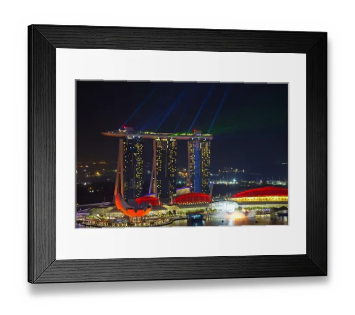 Framed Print : Singapore, Marina Bay Sands Hotel. Night view of hotel Framed Print : Singapore, Marina Bay Sands Hotel. Night view of hotel