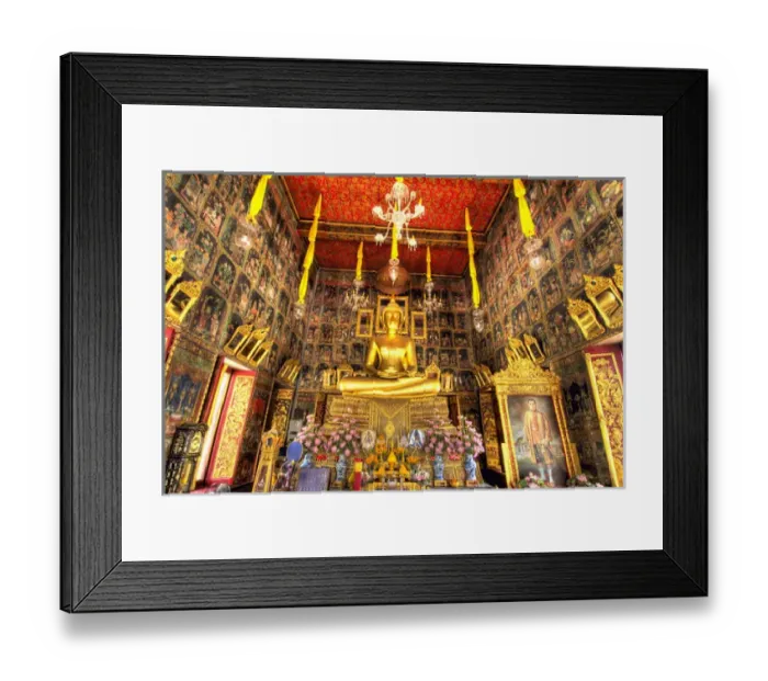 Framed Print : Thailand, Bangkok, Wat Ratcha Orasaram Rathaworawihan. Buddhist shrine inside temple