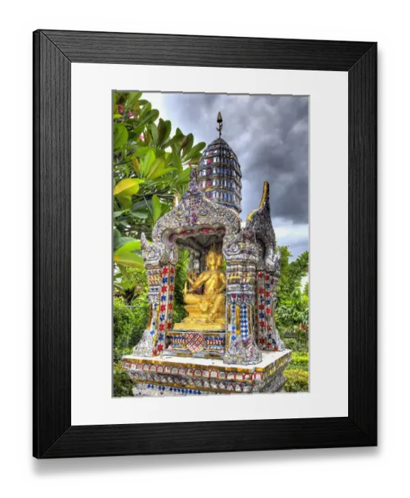 Framed Print : Thailand, Bangkok, Wat Bangkungthien Kang. An ornate Buddhist shrine. Credit as