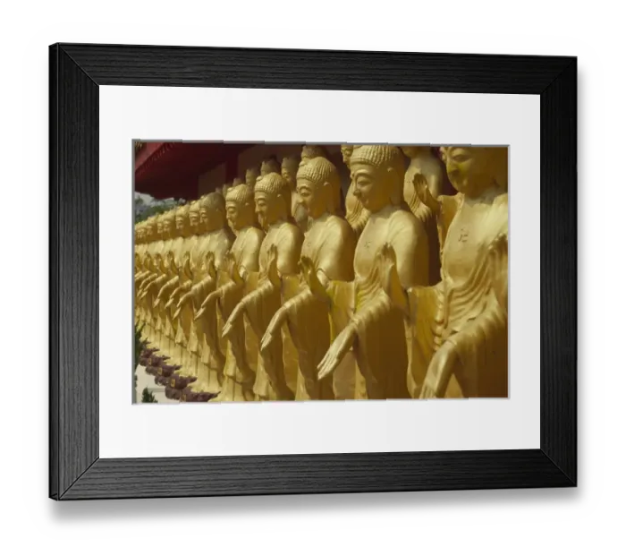 Framed Print : Taiwan, Foukuangshan Temple, Standing gold-colored Buddha statues at a Buddhist shrine Framed Print : Taiwan, Foukuangshan Temple, Standing gold-colored Buddha statues at a Buddhist shrine
