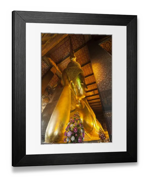 Framed Print : Thailand, Bangkok. Reclining Buddha inside Wat Pho
