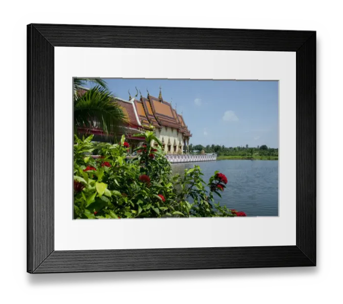 Framed Print : Thailand, Ko Samui (aka Koh Samui). Wat Plai Laem, Buddhist temple located in Framed Print : Thailand, Ko Samui (aka Koh Samui). Wat Plai Laem, Buddhist temple located in