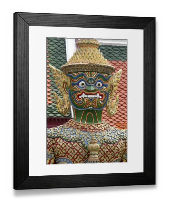 Framed Print : Buddhist mythology yaksa guarding the Temple of the Emerald Buddha located within Framed Print : Buddhist mythology yaksa guarding the Temple of the Emerald Buddha located within