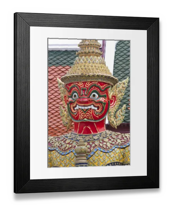 Framed Print : Buddhist mythology yaksa guarding the Temple of the Emerald Buddha located within Framed Print : Buddhist mythology yaksa guarding the Temple of the Emerald Buddha located within