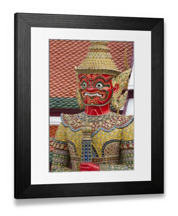 Framed Print : Buddhist mythology yaksa guarding the Temple of the Emerald Buddha located within Framed Print : Buddhist mythology yaksa guarding the Temple of the Emerald Buddha located within