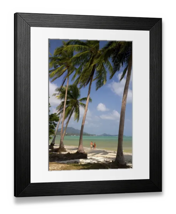 Framed Print : Beach with palm trees and the Gulf of Thailand on the island of Ko Samui, Thailand Framed Print : Beach with palm trees and the Gulf of Thailand on the island of Ko Samui, Thailand