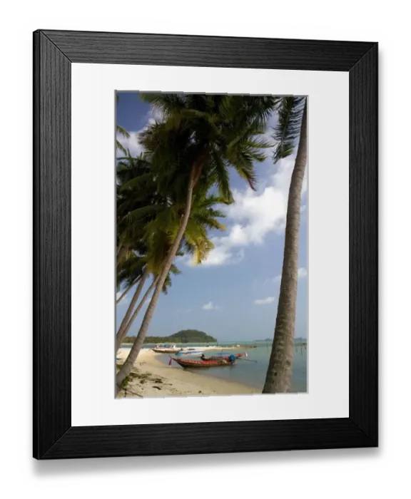 Framed Print : Fishing boats in the Gulf of Thailand on the island of Ko Samui, Thailand