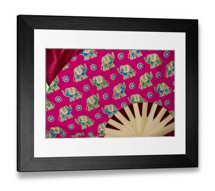 Framed Print : Thailand, Samui Island, Ko Samui. Traditional handicrafts, bright pink fan Framed Print : Thailand, Samui Island, Ko Samui. Traditional handicrafts, bright pink fan