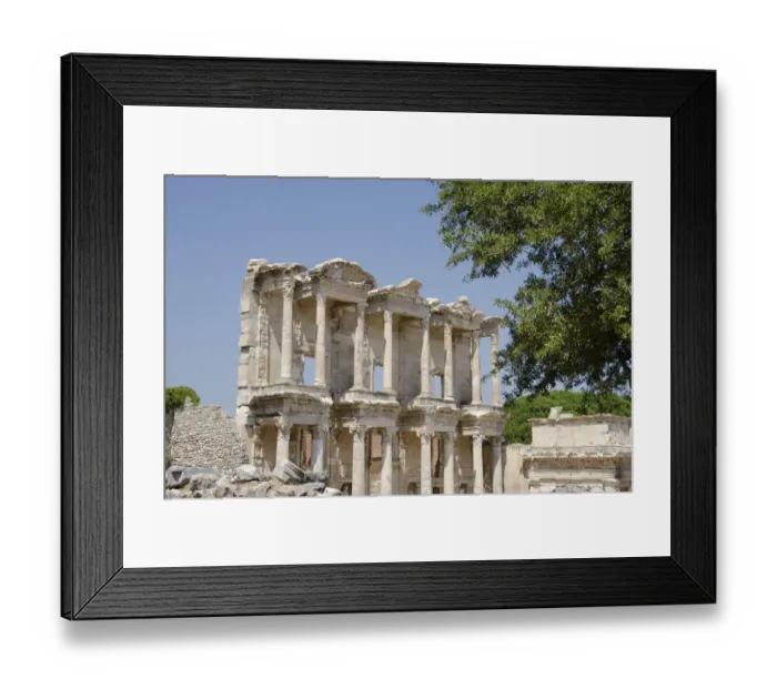 Framed Print : Turkey, Ephesus. Celsus Library, built in AD 114-117 by Tiberius for his father Framed Print : Turkey, Ephesus. Celsus Library, built in AD 114-117 by Tiberius for his father