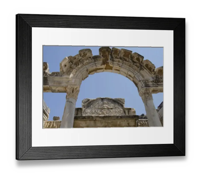 Framed Print : Turkey, Ephesus. Temple of Hadrian, Hadrians arch