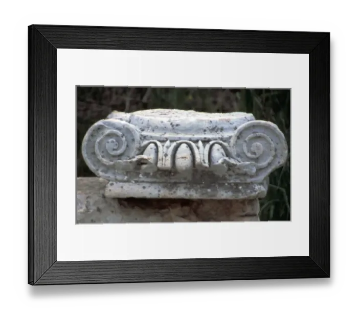 Framed Print : Europe, Turkey, Ephesus. Roman Ionic column fragment using Greek Ionic capital. Credit as
