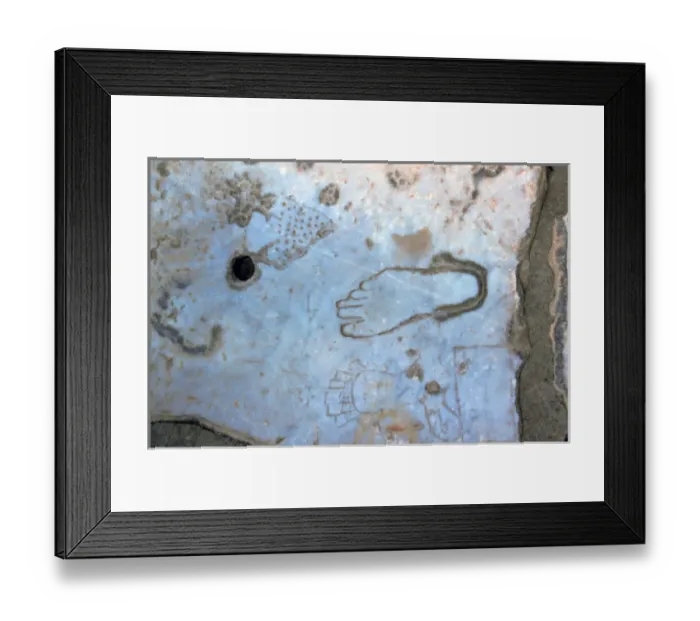 Framed Print : Europe, Turkey, Ephesus. Pictures of feet carved into marble Roman road point customers