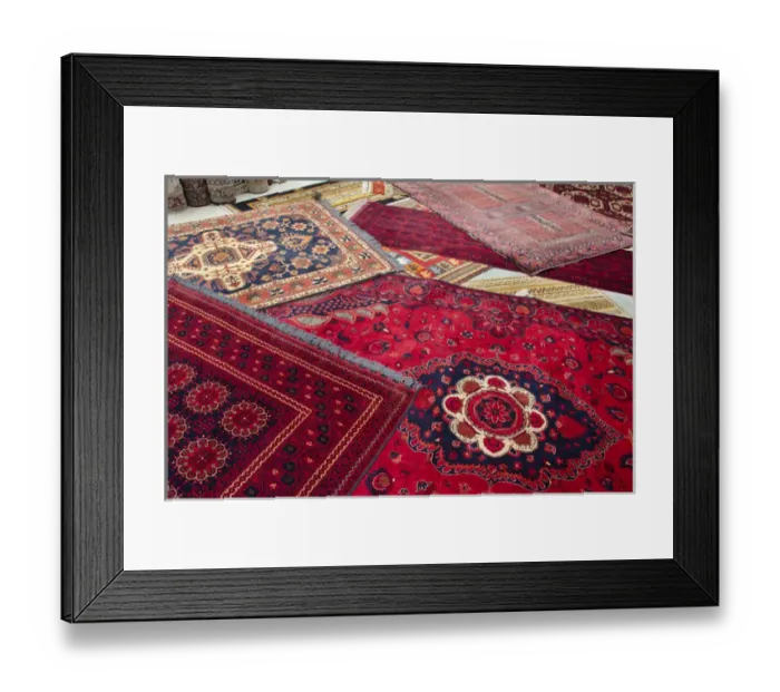Framed Print : Turkey, Kusadasi. Turkish carpet workshop & showroom