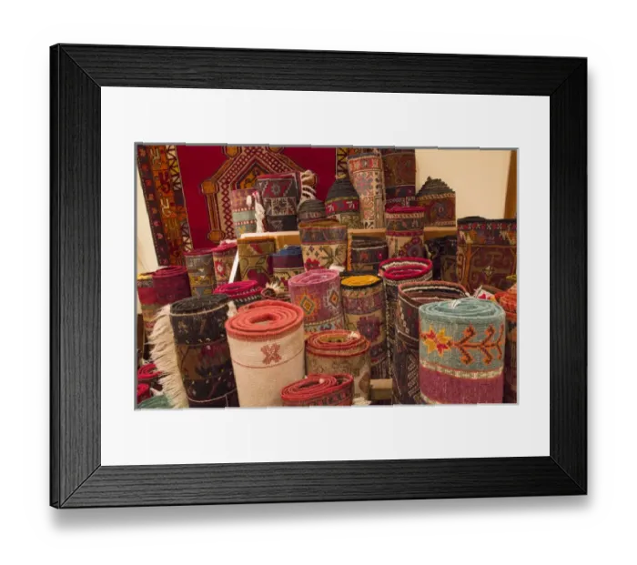Framed Print : Asia, Turkey, Cappadoica, Nevsehir, Urgup. Carpet store