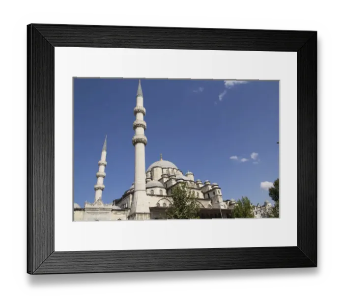 Framed Print : Asia, Turkey, Istanbul. The exterior of Yeni Cami Mosque is located in Eminonu neighborhood