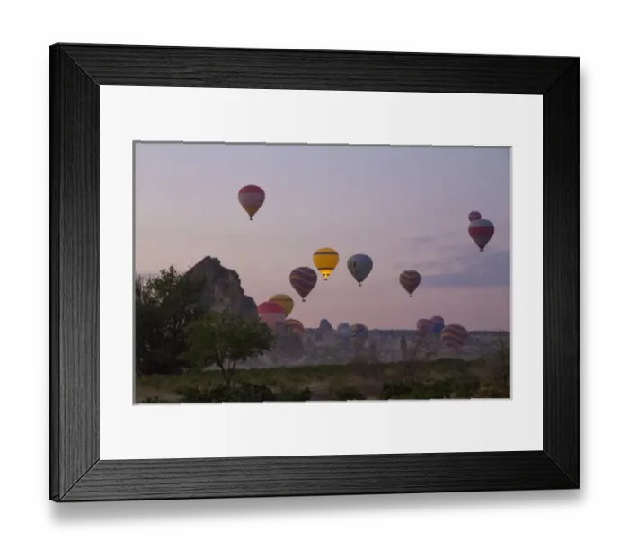 Framed Print : Asia, Turkey, Cappadocia. Hot Air Ballooning in Turkey, Goreme Valley, near Urgup