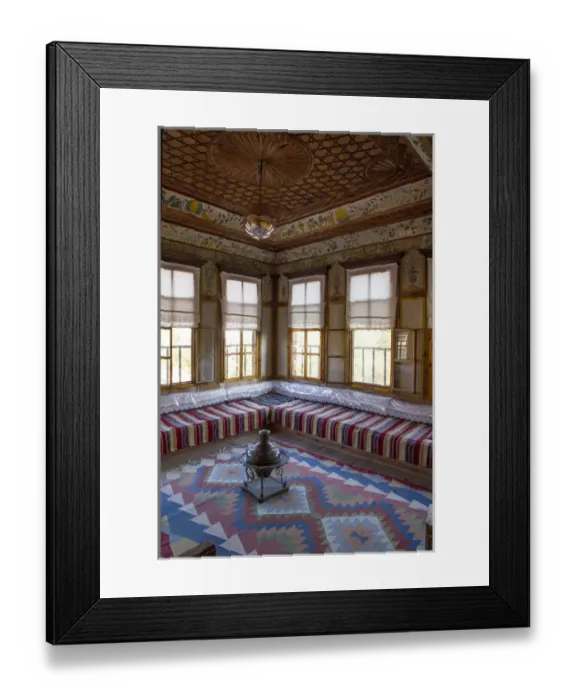 Framed Print : Asia, Turkey, Safranbolu. Well-preserved Ottoman era houses and woodwork and tapestries