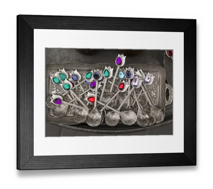 Framed Print : Asia, Turkey, Gaziantep. Turkish apple tea spoons Framed Print : Asia, Turkey, Gaziantep. Turkish apple tea spoons