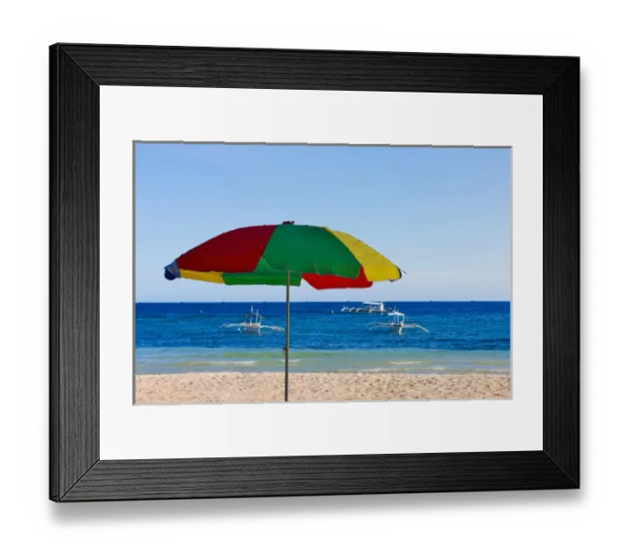 Framed Print : Umbrella on the beach, Bohol Island, Philippines