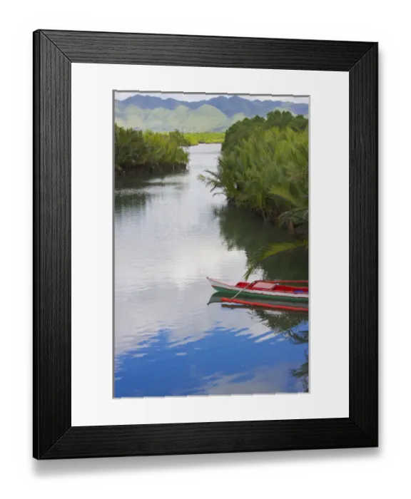 Framed Print : Canoe on the river, Bohol Island, Philippines Framed Print : Canoe on the river, Bohol Island, Philippines