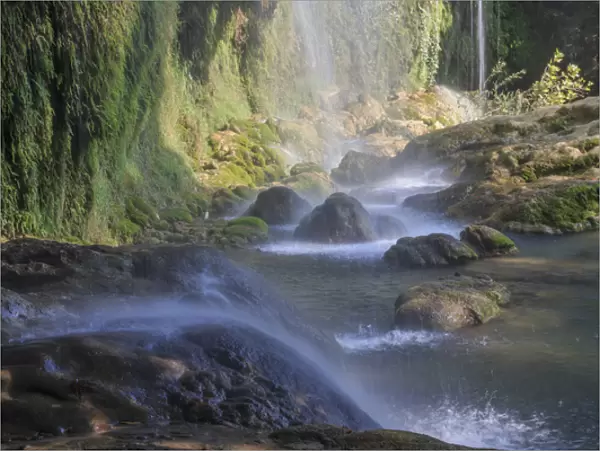 Turkey, Antalya Province, Antalya, Kursunlu Waterfalls (Kursunlu Xelalesi) is on one