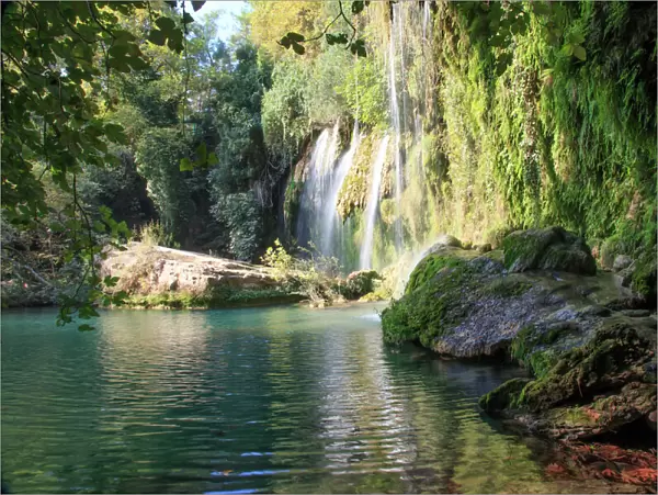 Turkey, Antalya Province, Antalya, Kursunlu Waterfalls (Kursunlu Xelalesi) is on one