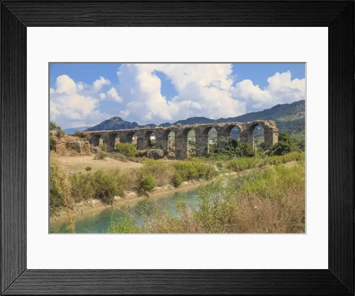 Framed Print : Turkey, Anatolia, Antalya, Aspendos, Aspendos Aqueduct over River Eurmedon Framed Print : Turkey, Anatolia, Antalya, Aspendos, Aspendos Aqueduct over River Eurmedon