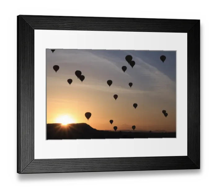 Framed Print : Turkey, Anatolia, Cappadocia, Goreme. Hot air balloons flying above  /  among rock formations