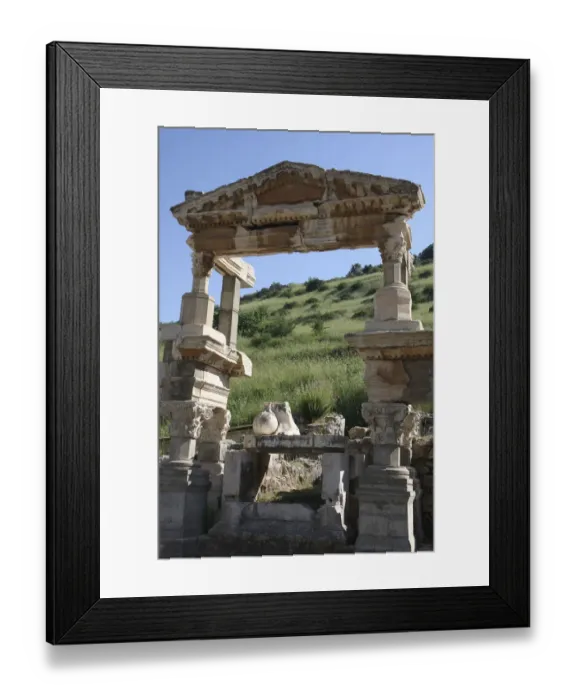 Framed Print : Ephesus, Turkey. Top of the Fountain of Trajan, Ephesus
