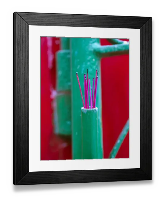 Framed Print : Incense sticks outside a home in Hoi An, Vietnam