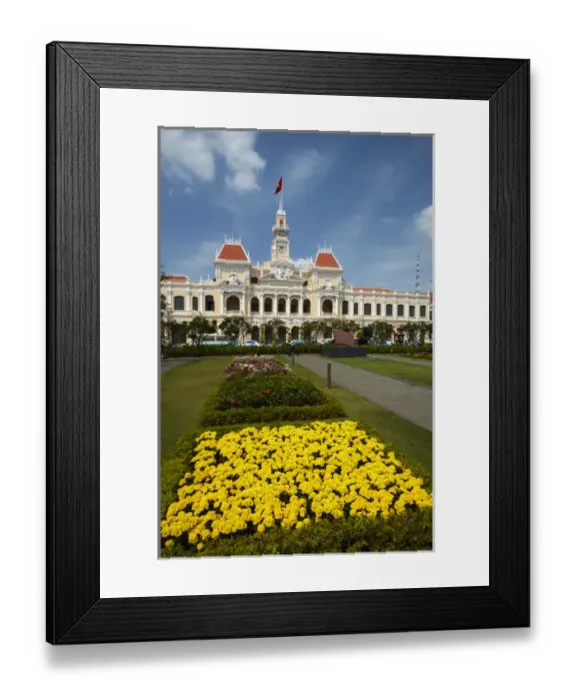 Framed Print : Flowers and historic Peoples Committee Building (former Hotel de Ville de Saigon) Framed Print : Flowers and historic Peoples Committee Building (former Hotel de Ville de Saigon)
