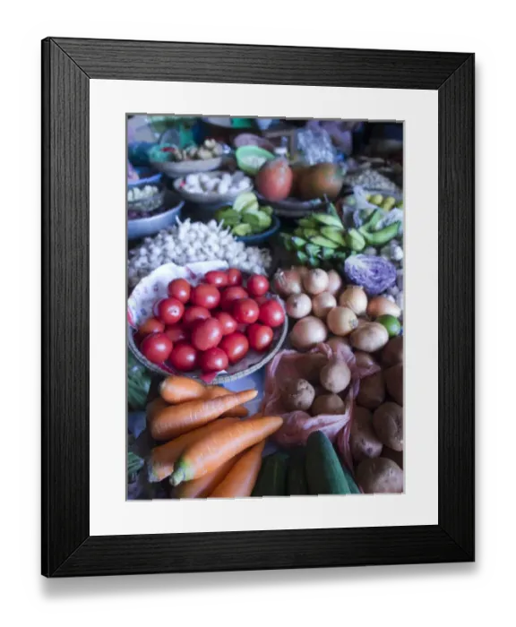 Framed Print : Produce for sale in a market in Hoi An, Vietnam