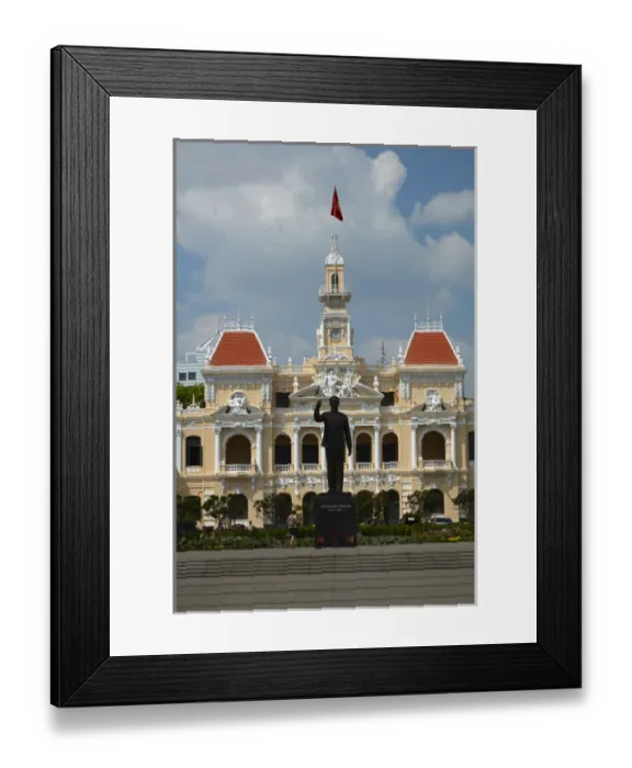Framed Print : Historic Peoples Committee Building (former Hotel de Ville de Saigon), and Ho Chi Minh Statue Framed Print : Historic Peoples Committee Building (former Hotel de Ville de Saigon), and Ho Chi Minh Statue