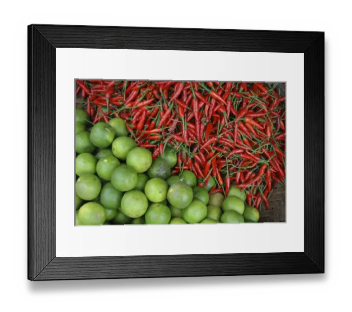 Framed Print : Asia, Vietnam. Limes and chili peppers for sale at the Dong Ba Market, Hue, Thua Framed Print : Asia, Vietnam. Limes and chili peppers for sale at the Dong Ba Market, Hue, Thua