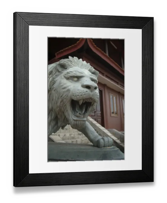 Framed Print : Asia, Vietnam. Lion scupture at Chau Doc, Sam Mountain