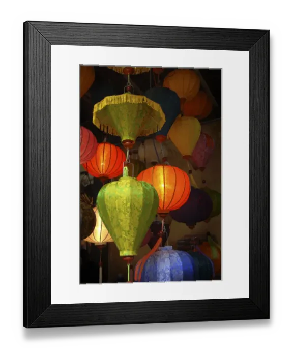 Framed Print : Asia, Vietnam. Colorful fabric lanterns for sale, Hoi An, Quang Nam Province