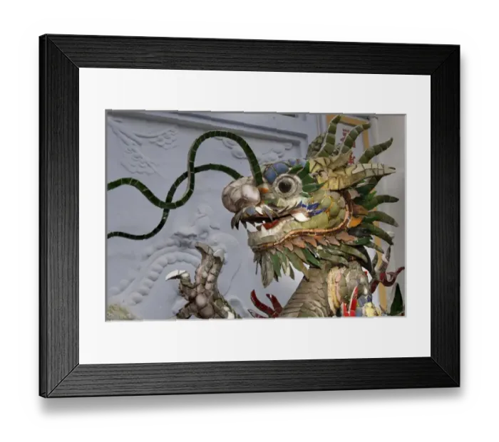 Framed Print : Asia, Vietnam. Ceramic naga, Phouc Kien Assembly Hall, Hoi An, Quang Nam Province