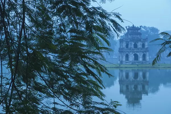 Vietnam, Hanoi, Hoan Kiem Lake and Thap Rua, Turtle Pagoda