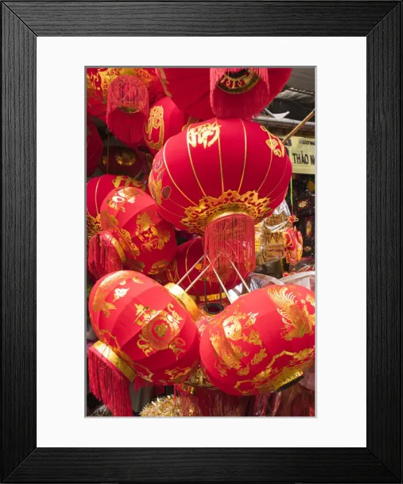 Framed Print : Vietnam, Hanoi, Tet Lunar New Year, red lanterns Framed Print : Vietnam, Hanoi, Tet Lunar New Year, red lanterns