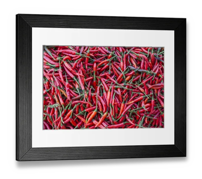 Framed Print : Vietnam, Dien Bien Phu, city market, chillies Framed Print : Vietnam, Dien Bien Phu, city market, chillies